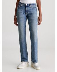 Calvin Klein - Straight Jeans de tiro bajo - Lyst