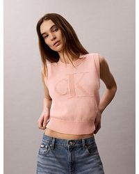 Calvin Klein - Jeans Textured Monogram Tank Top - Lyst