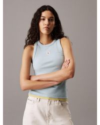 Calvin Klein - Slim Ribbed Cotton Tank Top - Lyst