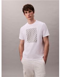 Calvin Klein - Calvin Klein Monogram Logo Textured Graphic Classic T-Shirt - Lyst