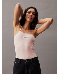 Calvin Klein - Bodysuit Met Monogram Van Stretchkatoen - Lyst
