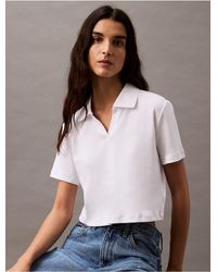 Calvin Klein - Calvin Klein Cotton Contour Rib Polo Tee - Lyst