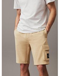 Calvin Klein - Shorts de chándal cargo de felpa - Lyst