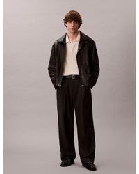 Calvin Klein - Leather Paneled Bomber Jacket - Lyst