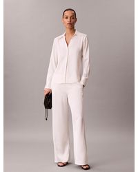 Calvin Klein - Hammered Satin Fitted Shirt - Lyst