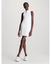 Calvin Klein - Robe-polo slim en coton gaufré - Lyst