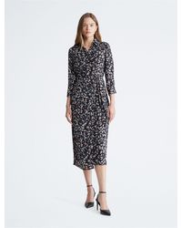 Calvin Klein - Wrap Printed Maxi Dress - Lyst