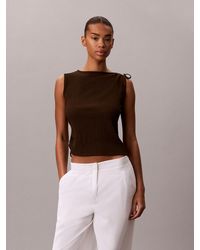 Calvin Klein - Textured Knit Sleeveless Top - Lyst