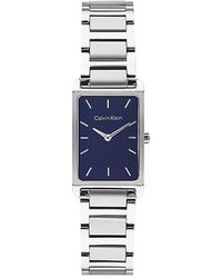 Calvin Klein - Stainless Steel Rectangular Watch - Lyst