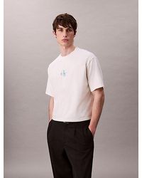 Calvin Klein - Gewassen Relaxed T-Shirt Met Monogram-Logo - Lyst