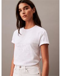 Calvin Klein - Embroidered Monogram Logo T-shirt - Lyst