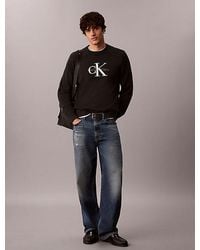 Calvin Klein - Jeans Relaxed Cotton Monologo Graphic Jumper - Lyst