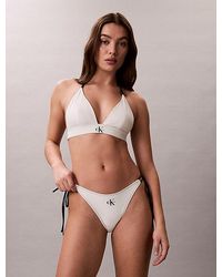 Calvin Klein - Halter Triangle Bikini Top Ck Monogram - Lyst