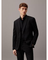 Calvin Klein - Veste blazer slim simple boutonnage en laine lastique - Lyst
