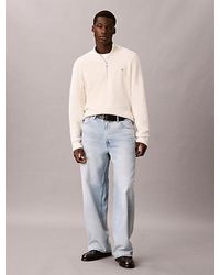Calvin Klein - Jeans Waffle Cotton Half Zip Jumper - Lyst