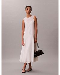 Calvin Klein - Jeans Voile A Line Maxi Dress - Lyst