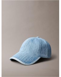 Calvin Klein - Denim Allover Emblem Logo Baseball Cap - Lyst