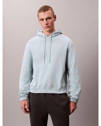 Calvin Klein - Sweat-Shirt À Capuche D'Intérieur En Mélange De Tissu Éponge De Coton - Lyst