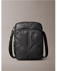 Calvin Klein - Puffer Monogram Logo Reporter Bag - Lyst