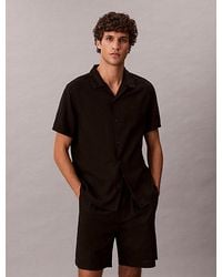 Calvin Klein - Klassiek Button-Down Overhemd Van Linnenmix - Lyst
