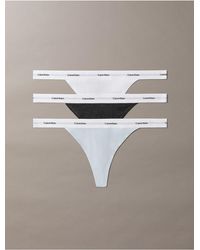 Calvin Klein - Cotton Stretch Rib 3-Pack String Thong - Lyst