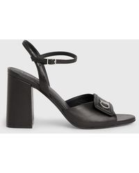 Calvin Klein - Leather Heeled Sandals - Lyst