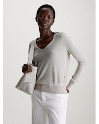 Calvin Klein - Jersey de polo abierto de algodón y seda - Lyst