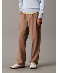 Calvin Klein - Pantalón holgado de popelín de algodón - Lyst