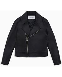 Calvin Klein Chaqueta biker de piel - Negro
