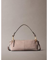 Calvin Klein - Small Soft Suede Shoulder Bag - Lyst