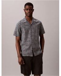 Calvin Klein - Linen Cotton Camp Collar Easy Shirt - Lyst