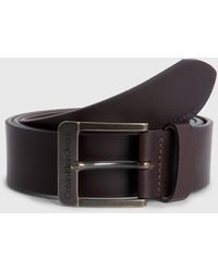 Calvin Klein - Leather Belt - - Brown - Men - 80 Cm - Lyst
