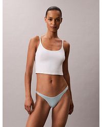 Calvin Klein - Dipped String Thong Icon Logo - Lyst