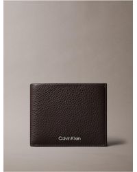 Calvin Klein - Pebble Grain Leather Bifold Wallet - Lyst