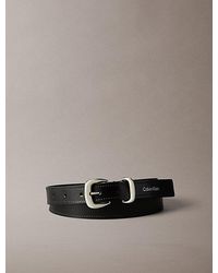 Calvin Klein - Full Grain Leather Chunky Buckle Belt - Lyst