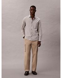 Calvin Klein - Jeans Straight Cotton Twill Cargo Trousers - Lyst
