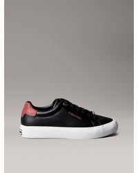 Calvin Klein - Smooth Leather Embossed Logo Trainers - Lyst