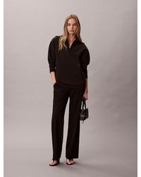 Calvin Klein - Oversized Zip Collar Sweatshirt - Lyst
