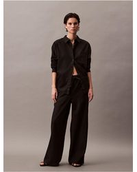 Calvin Klein - Calvin Klein Linen Cotton Pull-On Pants - Lyst
