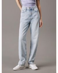 Calvin Klein - High Rise Straight Jeans - Lyst