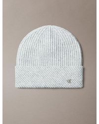 Calvin Klein - Wool Blend Monogram Beanie - Lyst