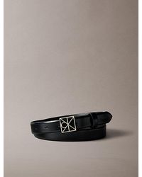 Calvin Klein - Full Grain Leather Emblem Logo Belt - Lyst