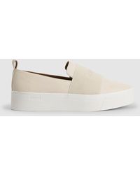 Calvin Klein Zapatos slip-on de piel - Blanco