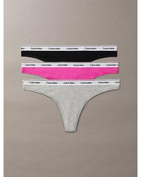 Calvin Klein - 3-Pack Laag Uitgesneden Strings - Lyst