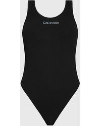 Calvin Klein - Low Back Swimsuit - Ck Meta Essentials - Lyst