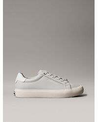 Calvin Klein - Smooth Leather Embossed Logo Trainers - Lyst