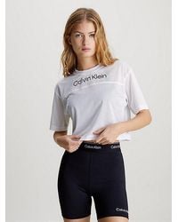 Calvin Klein - Camiseta cropped para el gimnasio de malla - Lyst