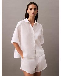 Calvin Klein - Pyjamatop Van Poplinkatoen - Lyst
