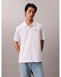 Calvin Klein - Jeans Cotton Piqué Monogram Polo Shirt - Lyst