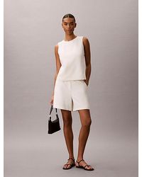Calvin Klein - Textured Sleeveless Top - Lyst